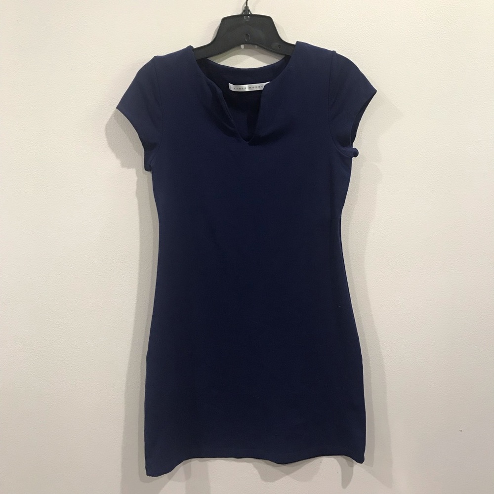 {Susana Monaco} Navy V Neck Bodycon Mini Dress